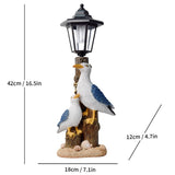 Resin Hummingbird Solar Lamp Outdoor Garden Sculpture Couple Hummingbird - Multi-color - Size 27