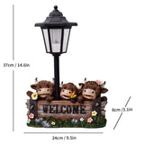 Resin Hummingbird Solar Lamp Outdoor Garden Sculpture Couple Hummingbird - Multi-color - Size 27