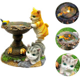 Rabbit Garden Lamp Solar Powered Garden Ornament Resin Garden Light Outdoor - Light Brown - Size 2