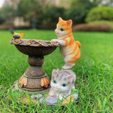 Rabbit Garden Lamp Solar Powered Garden Ornament Resin Garden Light Outdoor - Light Brown - Size 2