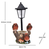 Resin Hummingbird Solar Lamp Outdoor Garden Sculpture Couple Hummingbird - Multi-color - Size 50