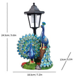 Resin Hummingbird Solar Lamp Outdoor Garden Sculpture Couple Hummingbird - Multi-color - Size 56