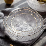 Hammered Glass Bowl Glacier Bowl Transparent Salad Bowl Solid-Color Bowl Large - Clear - Size L In Australia - Darrahopens