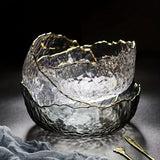 Hammered Glass Bowl Glacier Bowl Transparent Salad Bowl Solid-Color Bowl Large - Clear - Size L In Australia - Darrahopens