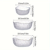 Hammered Glass Bowl Glacier Bowl Transparent Salad Bowl Solid-Color Bowl Large - Clear - Size L In Australia - Darrahopens