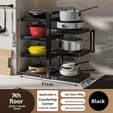 Black Beige 5-layer pot rack, adjustable pot rack, kitchen storage, pot and pan organizer, countertop pot rack, corner pot rack, cabinet pot rack, heavy duty kitchen rack, Australia