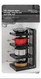 Black Beige 5-layer pot rack, adjustable pot rack, kitchen storage, pot and pan organizer, countertop pot rack, corner pot rack, cabinet pot rack, heavy duty kitchen rack, Australia