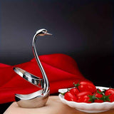 Silver Black swan-shaped spoon set, stainless steel kitchenware, decorative spoons, high-quality spoons, kitchen accessories, Australian tableware, elegant utensil set, gift for home
