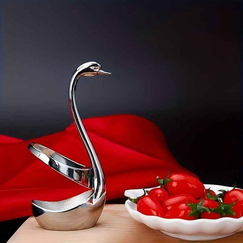 Silver Black swan-shaped spoon set, stainless steel kitchenware, decorative spoons, high-quality spoons, kitchen accessories, Australian tableware, elegant utensil set, gift for home