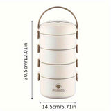 Beige Pink 4-layer lunch box, insulated lunch box, portable lunch box, lunch box for work, lunch box for school, lunch box for outdoor, leak-proof lunch box, meal prep container, Australian lunch box