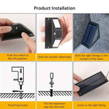 Black Solar-Powered Night Lights LED Night Lights 8-Pack Night Lights Garden Lighting