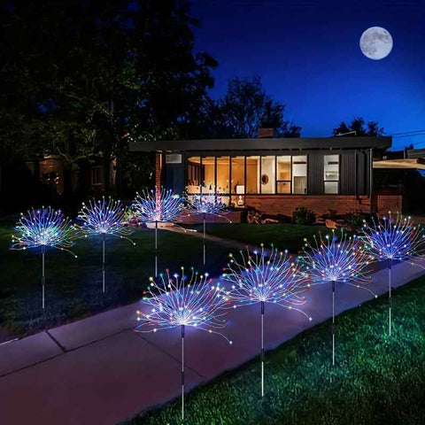 Black Firework-Style LED Lights Outdoor Lighting Garden Lights 6-Pack 480 Lights