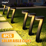 Black Outdoor Garden Pathway Lights Set Of 6 Garden Lighting Outdoor Illumination