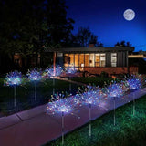 Black Solar Garden Lights Dandelion LED Lights Colorful Outdoor Lights 4-Pack Garden