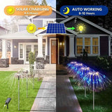 Black Solar Garden Lights Dandelion LED Lights Colorful Outdoor Lights 4-Pack Garden