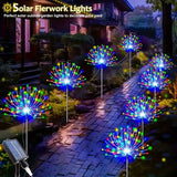 Black Solar Garden Lights Dandelion LED Lights Colorful Outdoor Lights 4-Pack Garden