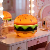 Orange Black Burger Night Light Adjustable Night Light Warm Glow Lamp Fun Home Decor Durable