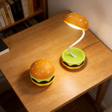 Orange Black Burger Night Light Adjustable Night Light Warm Glow Lamp Fun Home Decor Durable