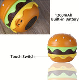 Orange Black Burger Night Light Adjustable Night Light Warm Glow Lamp Fun Home Decor Durable