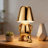 Gold Gray Ambient Night Light Gold-Toned Night Light Figure Shaped Night Light Home Decor