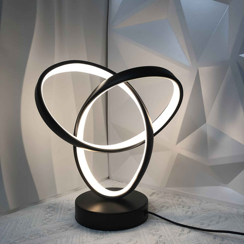 Black Red Modern Table Lamp Intertwined Ring Lamp Ambient Lighting Home Decor Light