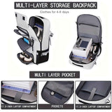 Travel Backpack Multi-Functional Backpack Convertible Backpack Shoe Compartment - Black - Size M