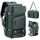Travel Backpack Multi-Functional Backpack Convertible Backpack Shoe Compartment - Green - Size M