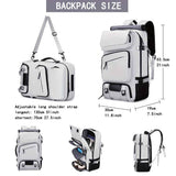 Travel Backpack Multi-Functional Backpack Convertible Backpack Shoe Compartment - White - Size M