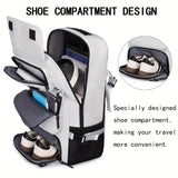 Travel Backpack Multi-Functional Backpack Convertible Backpack Shoe Compartment - White - Size M