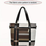 Women'S Bag Set Six Piece Bag Set Checkered Bag Large Capacity Bag Korean Style - Black - Size 30-27-13