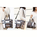 Women'S Bag Set Six Piece Bag Set Checkered Bag Large Capacity Bag Korean Style - Brown - Size 30-27-13