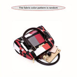 Women'S Bag Set Six Piece Bag Set Checkered Bag Large Capacity Bag Korean Style - Brown - Size 30-27-13
