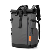 Roll-Top Backpack Travel Backpack Water-Resistant Backpack Unisex Backpack - Gray - Size M