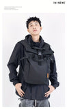 Roll-Top Backpack Travel Backpack Water-Resistant Backpack Unisex Backpack - Gray - Size M