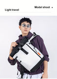 Roll-Top Backpack Travel Backpack Water-Resistant Backpack Unisex Backpack - Gray - Size M