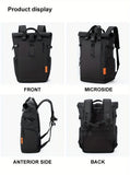 Roll-Top Backpack Travel Backpack Water-Resistant Backpack Unisex Backpack - White - Size M