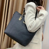 Women'S Handbag Set Large Capacity Tote Bag Shoulder Bag For Women Crossbody - Black - Size 35-13-28