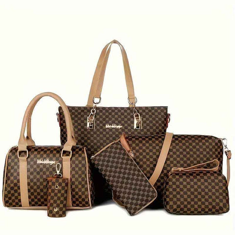 Women'S Handbag Set Large Capacity Tote Bag Shoulder Bag For Women Crossbody - Brown - Size 35-13-28