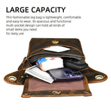 Leather Fanny Pack Top Grain Cowhide Travel Fanny Pack Adjustable Belt Fanny - Brown - Size M