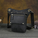Leather Fanny Pack Top Grain Cowhide Travel Fanny Pack Adjustable Belt Fanny - Gray - Size M