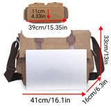 Black Men'S Canvas Messenger Bag Durable Work Bag Laptop Shoulder Bag Australian