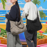 Unisex Bag Cross-Body Bag Shoulder Bag Tote Bag Large Capacity Bag Student Bag - Brown - Size 38-14.5-32