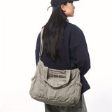 Unisex Bag Cross-Body Bag Shoulder Bag Tote Bag Large Capacity Bag Student Bag - Gray - Size 38-14.5-32