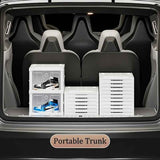 White Black foldable shoe storage boxes, transparent shoe boxes, shoe storage Australia, wardrobe organisers, stackable shoe boxes, collapsible shoe containers, shoe protection boxes, clutter-free storage, home organisation Australia