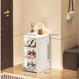 White Black foldable shoe storage boxes, transparent shoe boxes, shoe storage Australia, wardrobe organisers, stackable shoe boxes, collapsible shoe containers, shoe protection boxes, clutter-free storage, home organisation Australia