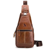 Brown Black Leather Sling Bag Crossbody Bag Chest Bag Travel Bag Quality Leather Bag
