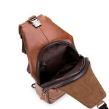 Brown Black Leather Sling Bag Crossbody Bag Chest Bag Travel Bag Quality Leather Bag