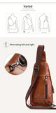 Brown Black Leather Sling Bag Crossbody Bag Chest Bag Travel Bag Quality Leather Bag