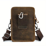 brown Brown Black Leather Cross Body Bag Genuine Leather Bag Travel Bag Daily Use Bag Stylish Bag