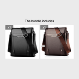 Black Men'S Crossbody Bag Leather Crossbody Bag Travel Bag Everyday Carry Bag